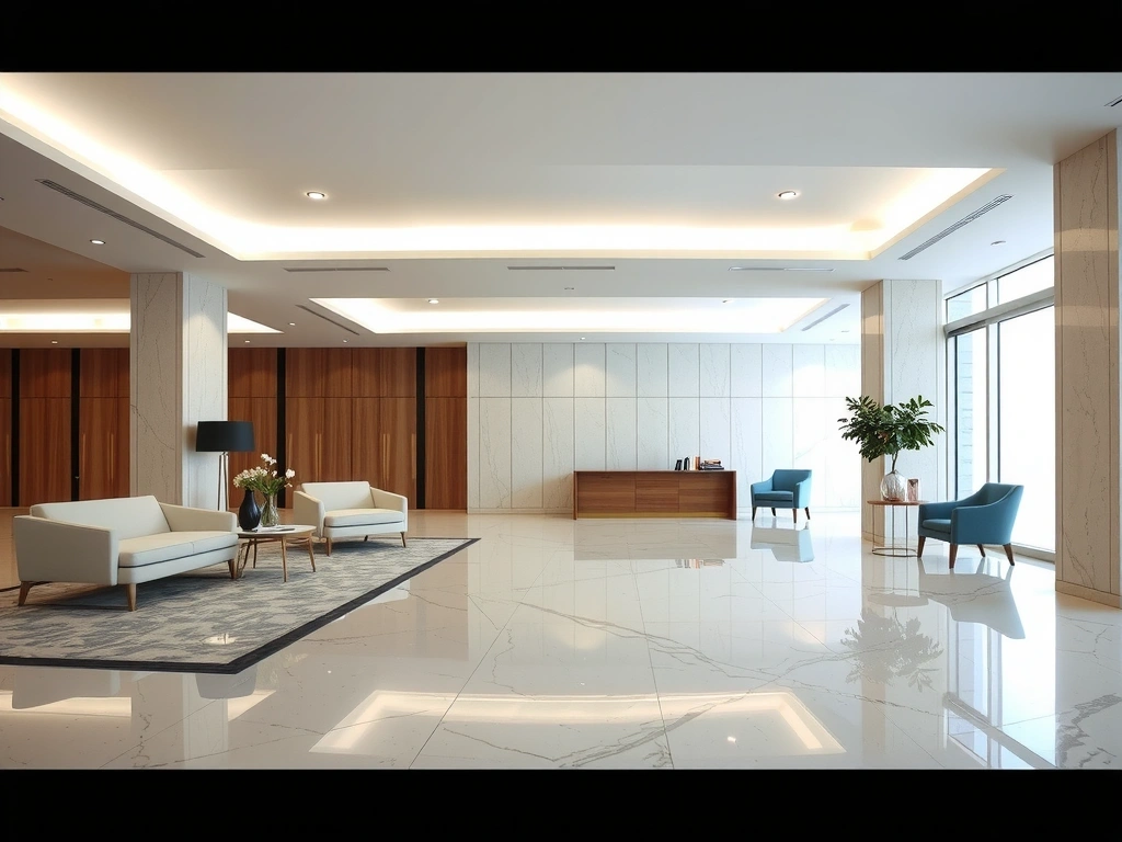 Lobby corporativo impecable